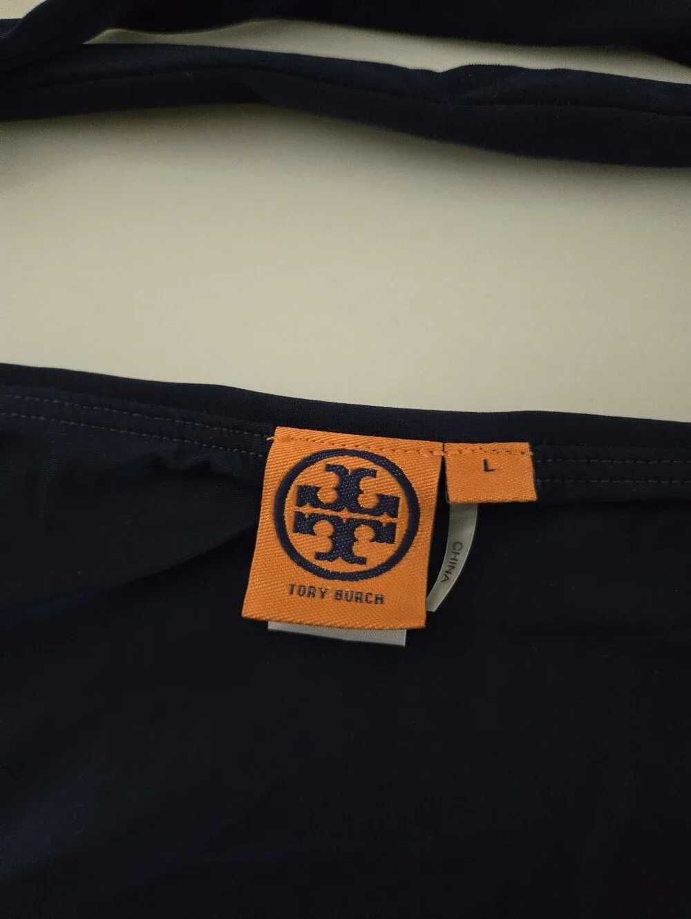 Tory Burch Navy Bikini Set with Gold Logo Accents